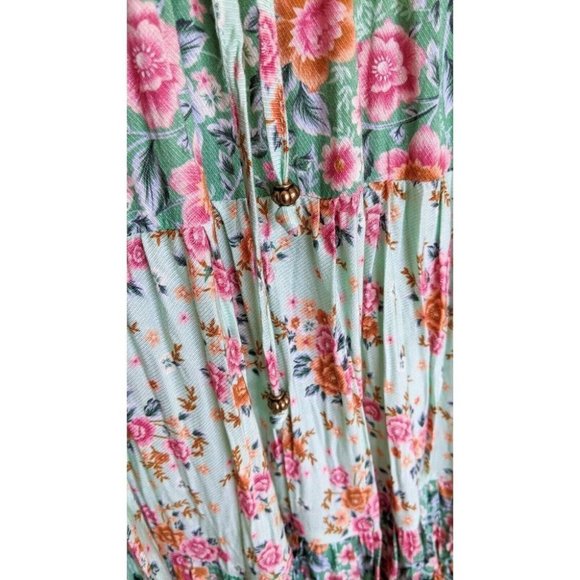 Arnhem Harmony Gypsy Mini Dress Sz6 Boho Floral Mint - Picture 8 of 10